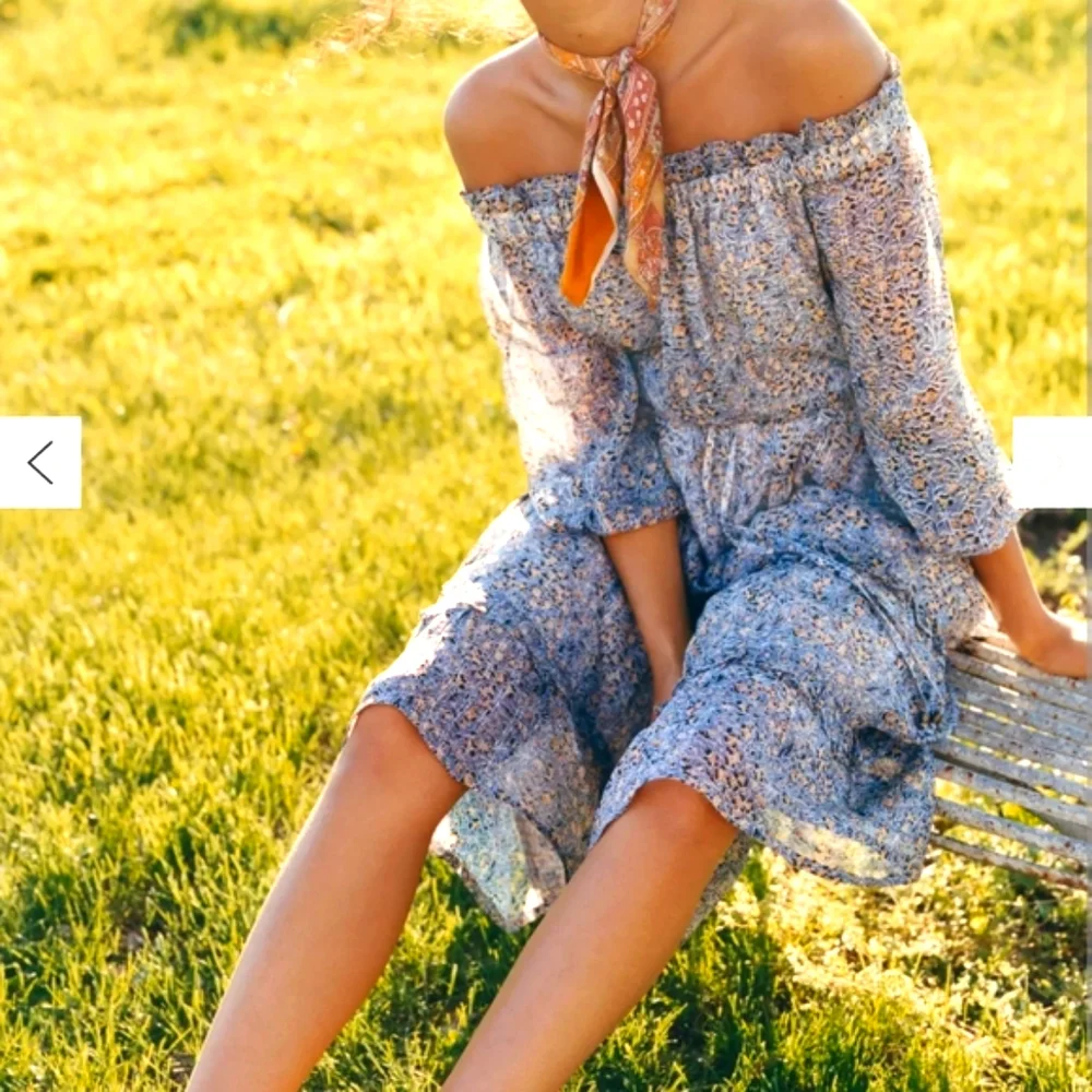 Anthropologe Dress Size 6 Peasant Off the Shoulder Midi Dress NWOT - Picture 11 of 12